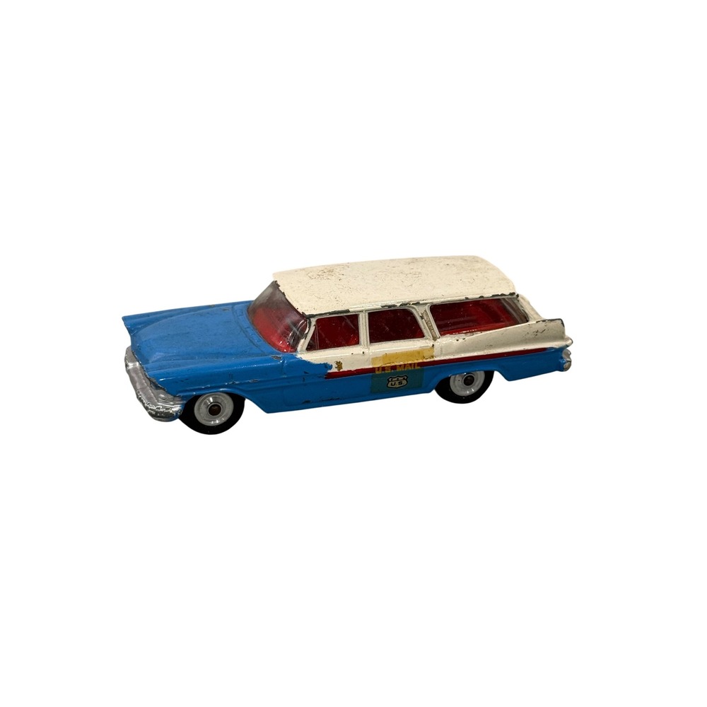 Vintage Corgi Toys Plymouth Sports Suburban US Mail Diecast Car Blue White 4in